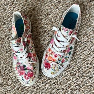 Floral sneakers.